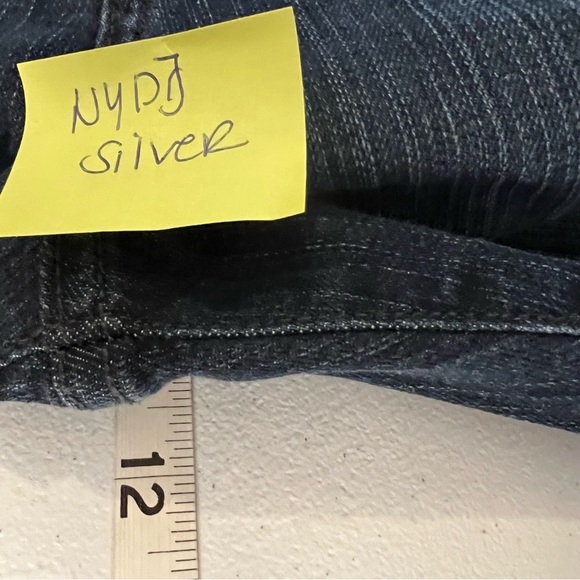 NWT NYDJ Sz 12 Lift Tuck Studded Embroidered High Rise Boot cut Dark Wash - Picture 14 of 15
